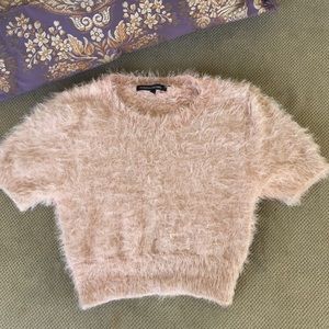 Fuzzy Pink Crop Top